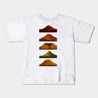 Cascade Volcanoes Red Orange Gold Kids T-Shirt